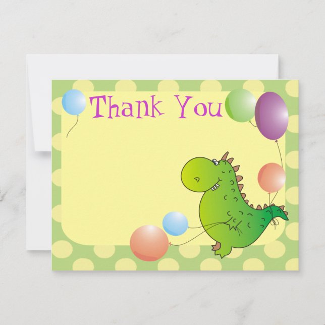 Sweet Dragon Children's Thank You Card (Front)
