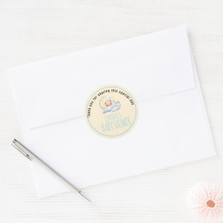 Sweet dream teddy bear Boy baby Shower Classic Round Sticker