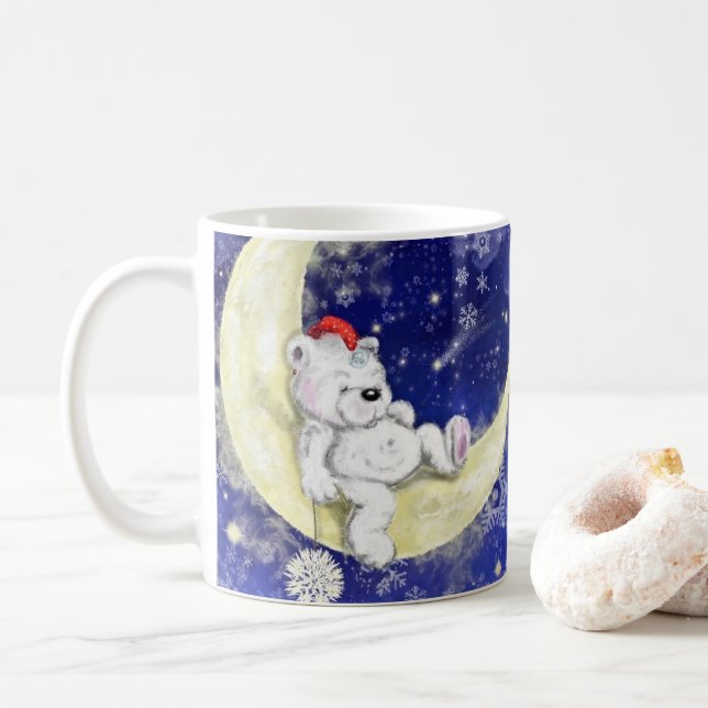 Sweet Dreaming Little Bear - Merry Christmas Coffee Mug (With Donut)