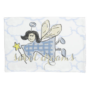 Sweet Dreams Angel in Blue Pillowcase