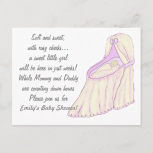 Sweet Dreams Baby Girl Baby Shower Invitations