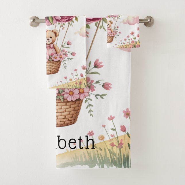 Sweet Dreams Baby Girl Shower Gift Bath Towel Set (Insitu)