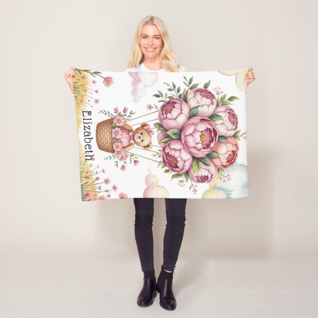 Sweet Dreams Baby Girl Shower Gift Fleece Blanket (In Situ)