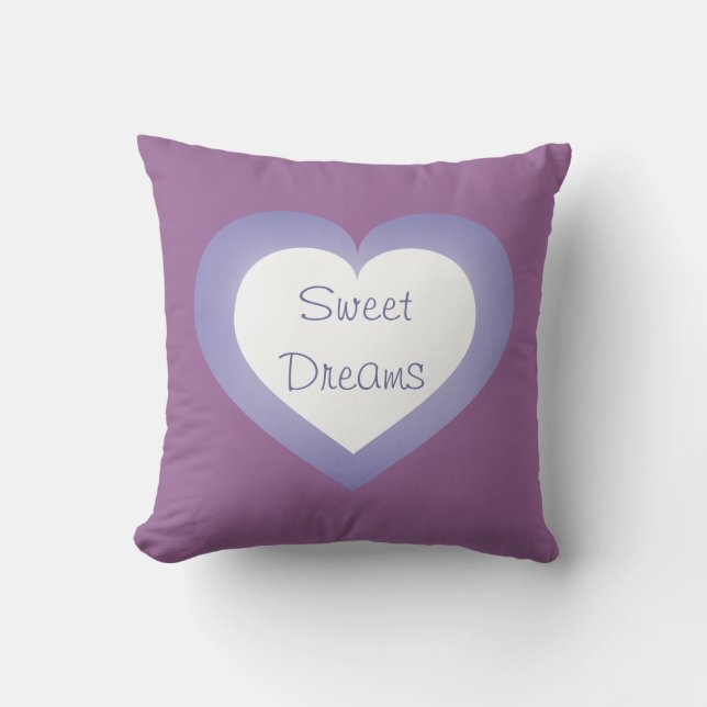 Sweet Dreams Baby Love lavender heart Cushion (Front)