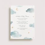 Sweet Dreams Baby Shower Invite<br><div class="desc">Soft and dreamy watercolor cloud,  moon and stars design by Shelby Allison.</div>