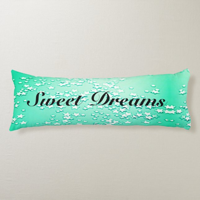Sweet Dreams Body Pillow - Green / Stars (Front)