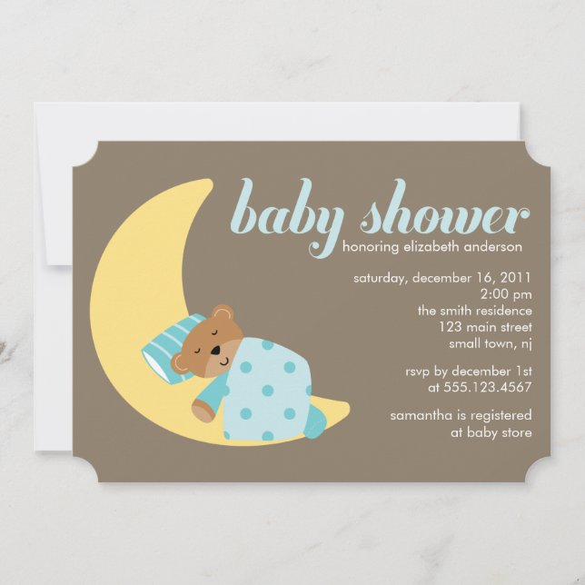 Sweet Dreams Boy Baby Shower Invitation (Front)