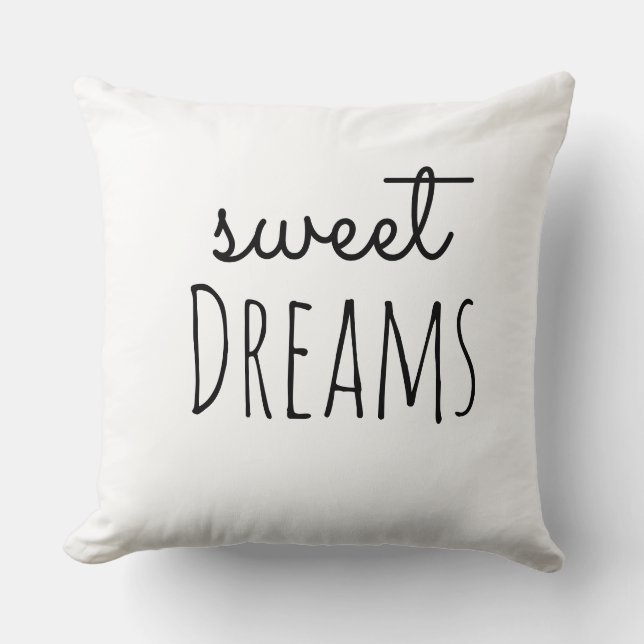 sweet dreams chic trendy sleepy head Throw Pillow (Front)
