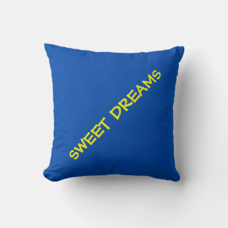 Sweet Dreams Cobalt Blue Yellow Customisable Cushion
