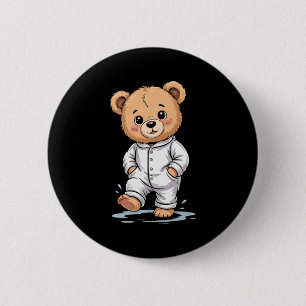 Sweet Dreams Cool Teddy Bear With Pajamas Premium 6 Cm Round Badge
