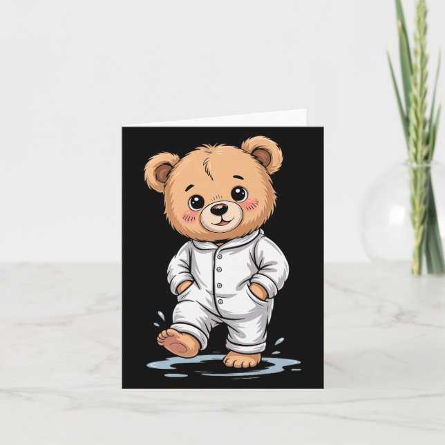 Sweet Dreams Cool Teddy Bear With Pajamas Premium  Card (Front)