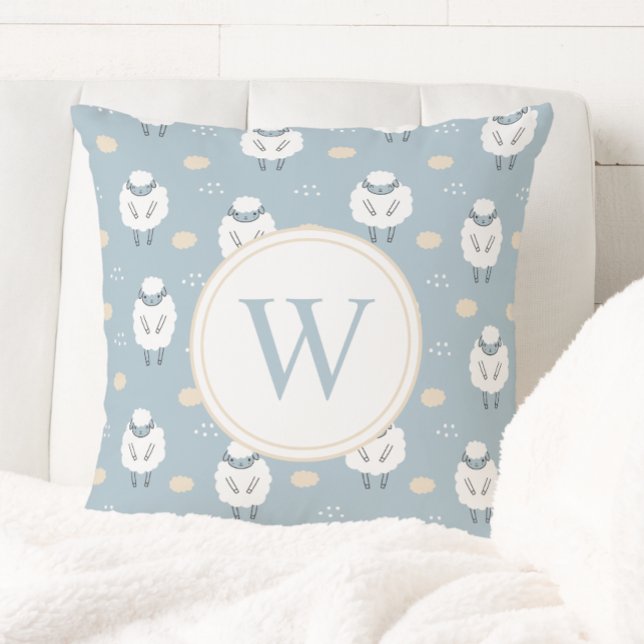 Sweet Dreams Counting Sheep Monogram Nursery Cushion (Creator Uploaded)