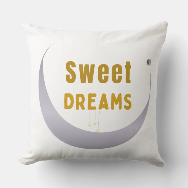 Sweet Dreams Cozy Throw Pillow – Relaxing Sleep De (Front)