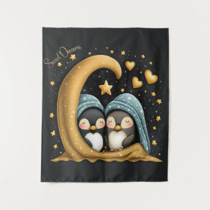 Sweet Dreams Cute Design Penguin Tapestry