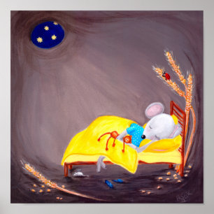 Sweet Dreams Cute Little Mouse Nursery Poster