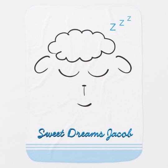 Sweet Dreams, Lamb face, Custom with prayer Baby Blanket