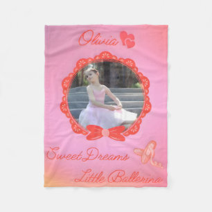 "Sweet Dreams Little Ballerina" Fleece Blanket