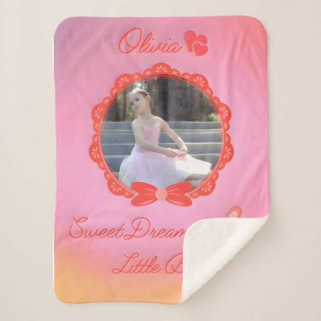"Sweet Dreams Little Ballerina"  Sherpa Blanket (Front)