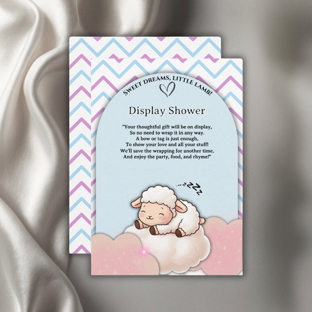 Sweet Dreams Little Lamb Cute Kawaii Baby Shower  Enclosure Card (Creator Uploaded)