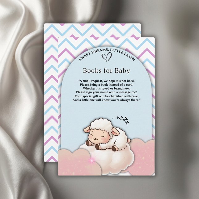 Sweet Dreams Little Lamb Cute Kawaii Baby Shower  Enclosure Card (Creator Uploaded)