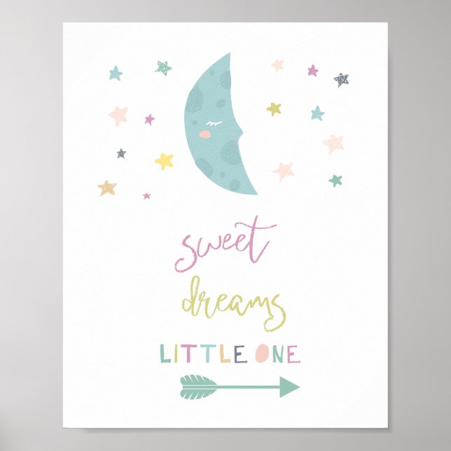 sweet dreams little one moon starts Nursery decor (Front)