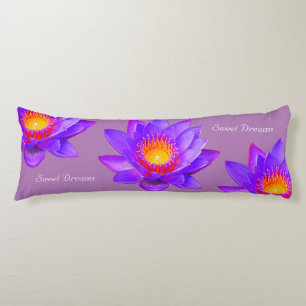 Sweet Dreams Lotus Flowers on Violet Body Cushion