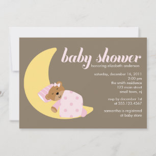 Sweet Dreams Lullaby Girl Baby Shower Invitation