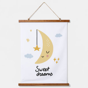 Sweet Dreams Moon & Stars Hanging Tapestry