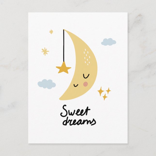 Sweet Dreams Moon & Stars Postcard (Front)