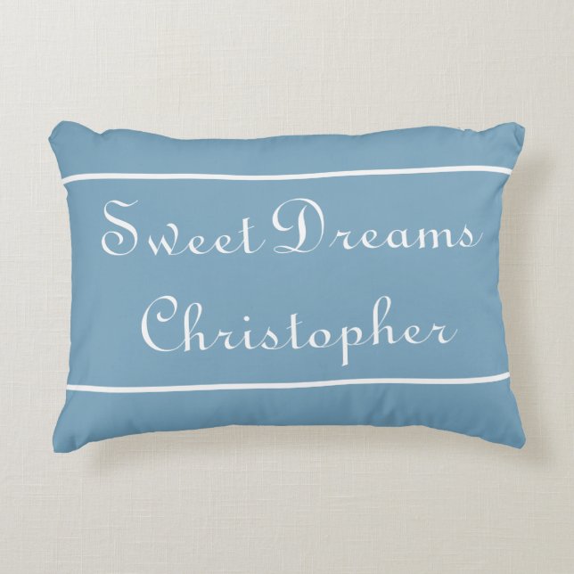 Sweet Dreams on Carolina Blue Personalised Decorative Cushion (Front)