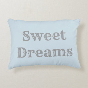 Sweet Dreams Pillow - Light Blue & Grey