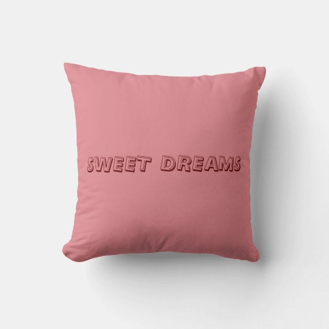Sweet Dreams Pink Girly Chic Girls Room Decor Cushion (Front)