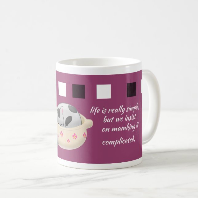 Sweet Dreams: Positive Life Quote with Cute Cat Coffee Mug (Front Right)