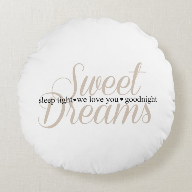 Sweet Dreams Sleep Tight Nursery Quote Pillow (Front)