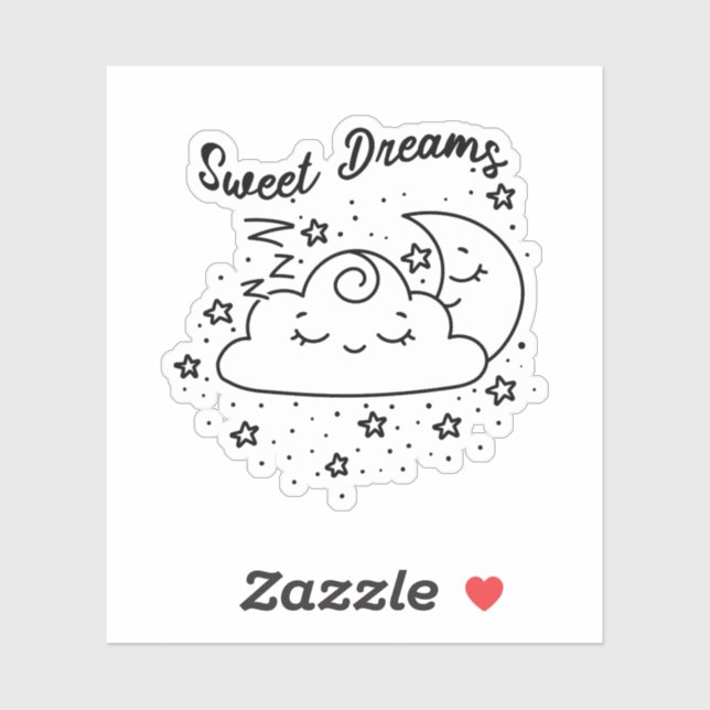 Sweet Dreams Sleeping Moon And Cloud With Stars (Sheet)