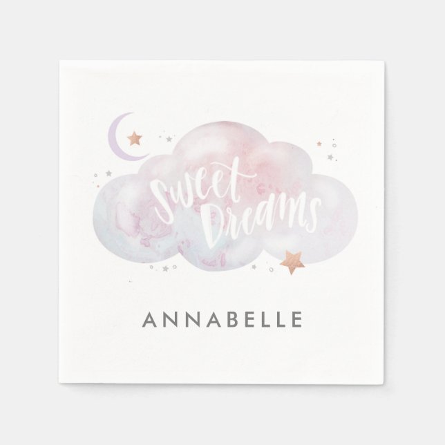 Sweet Dreams slumber Party Personalised Napkins (Front)