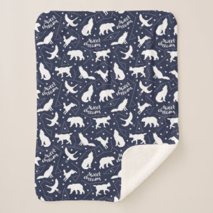 Sweet Dreams Star Constellations Sherpa Blanket