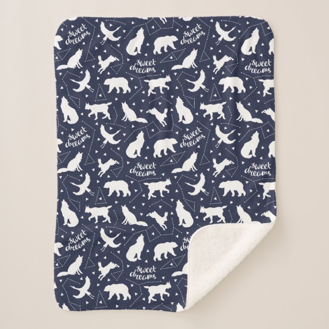 Sweet Dreams | Star Constellations Sherpa Blanket (Front)