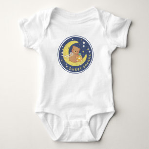 Sweet Dreams: Teddy Bear & Honey Illustration Baby Bodysuit