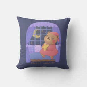 Sweet Dreams: Teddy Bear Illustration Cushion