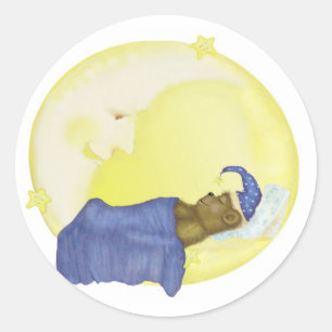 Sweet Dreams Teddy Bear on The Moon Stickers