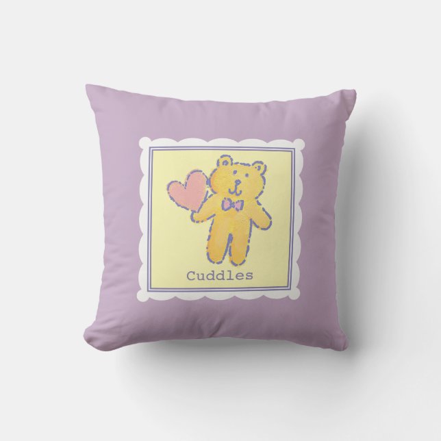 Sweet Dreams Teddy Bear with Heart Baby Lavender Cushion (Front)