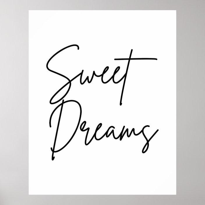 Sweet Dreams Typography Art Print Poster Uk