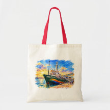 Sweet Dreams Watercolor Ship Red Handle