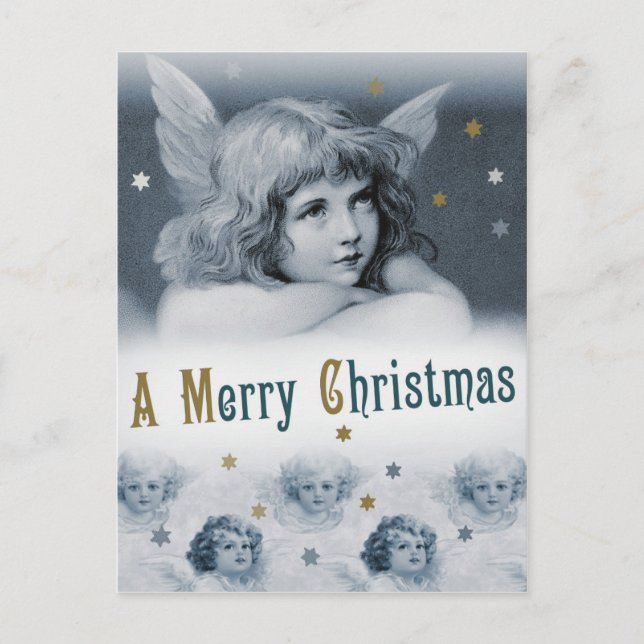 Sweet dreamy child angel CC0783 Christmas Holiday Postcard (Front)