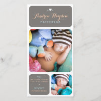 Sweet Duet Photo Baby Boy Birth Announcement