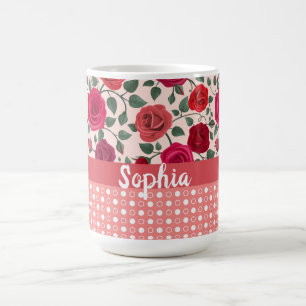 Sweet Dusty Pink Roses Personalised Coffee Mug