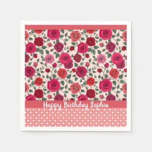 Sweet Dusty Pink Roses  Personalised  Napkin