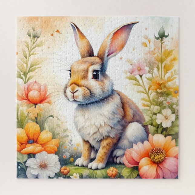 Sweet Easter Blessings Vintage Bunny Rabbit  Jigsaw Puzzle (Vertical)