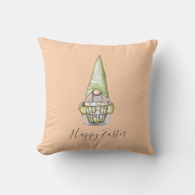 Sweet Easter Gnome with Eggs Cushion (Front)